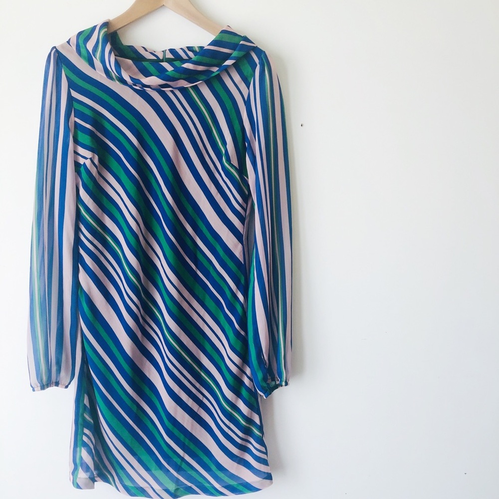 Striped Dress Vintage Style Medium Long Sleeve